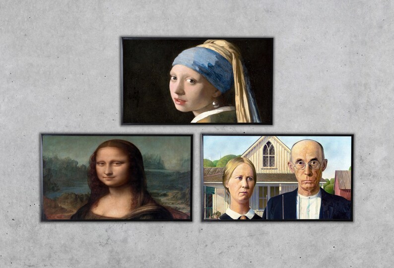 Samsung Frame TV Art 4K Famous Paintings Set of 3. Girl W Etsy