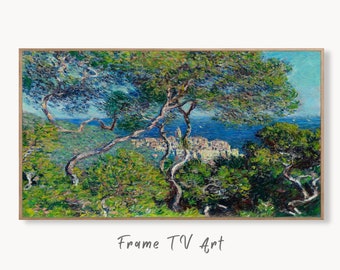 Samsung Frame TV Art 4K Monet Sea & Trees Landscape Famous Painting. Instant Download Vintage Art for Samsung Frame TV. Claude Monet TV Art