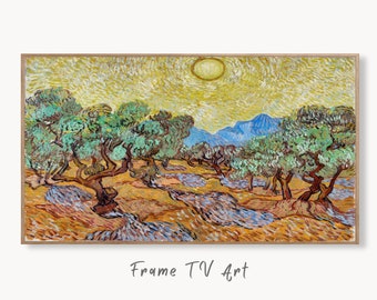 Cadre pour téléviseur Samsung 4K, paysage d'oliviers, célèbre tableau de Vincent van Gogh. Paysage van Gogh à téléchargement immédiat pour le cadre TV