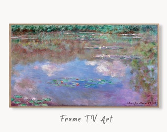Samsung Frame TV Art 4K Water Lily Pond Famous Claude Monet Painting. Instant Download Botanical Wall Art for the Frame TV. Vintage Wall Art