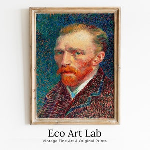 Famous Vincent van Gogh Printable Self Portrait Art Print. Instant Download van Gogh Print Vintage Classic Portrait Painting. Fine Art Print