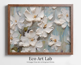 Abstract Flowers Painting | Textured Wall Art | Printable Wall Art | Floral Texture Art | Vibrant Abstract Floral | Heavy Textured Painting