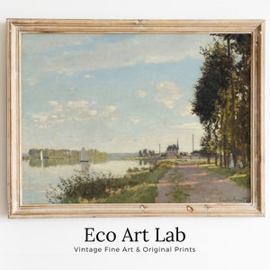 Paesaggio europeo Vintage Claude Monet Dipinto a olio. Stampa di paesaggio impressionista. Stampa classica famosa di Monet. Download digitale STAMPABILE.