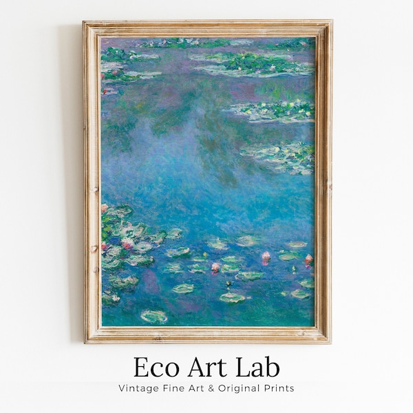 Claude Monet Seerosen Gemälde berühmte Monet Kunst. Sofortiger Download. Monet Botanischer Druck druckbare Wandkunst vertikales Dekor