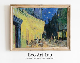 Café Terrace at Night Vincent van Gogh Printable Famous Art Print. Instant Download van Gogh Print Vintage Wall Decor Fine Art Digital Print
