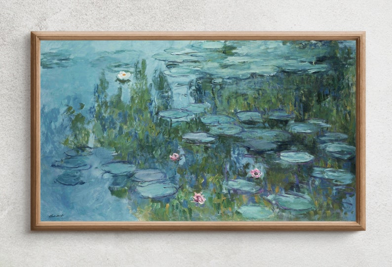 Samsung Frame TV Art 4K Famous Water Lilies Claude Monet Painting. Instant Download Botanical Wall Art for the Frame TV. Vintage Wall Art image 6