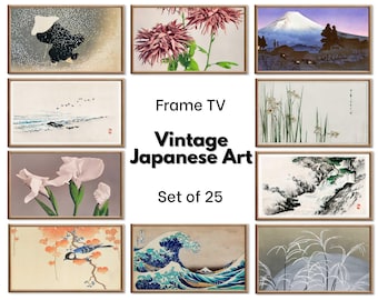 Set of 25 Samsung Frame TV 4K Art. Vintage Japanese Paintings Collection. Antique Japanese Art Set. Instant Download Japanese Frame TV Art