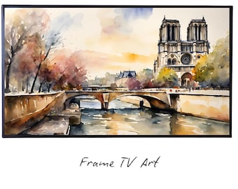 Notre Dame Art For Samsung Frame TV I Colorful Wall Cathedral Decor I 4K Artwork Frame TV Digital Art Display