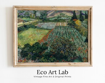 Vincent van Gogh Field with Poppies Printable Famous Art Prints. Instant Download van Gogh Print Vintage Spring Painting. Fine Art Print