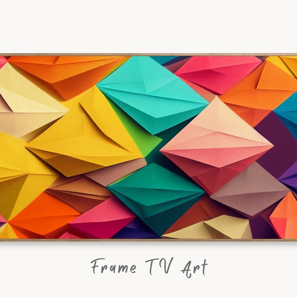 Samsung Frame TV Art 4K Colorful Abstract 3D Paper Texture Art. Abstract Modern Decor. Abstract Origami Pattern. Instant Download Art for TV