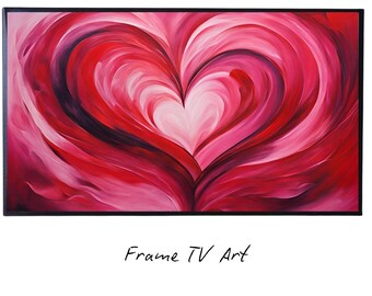 Vintage Rose Art For Frame TV. Romantic Home Design For Valentine's Day Decor. Floral Love Theme Wall Decor
