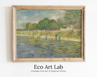 Vincent van Gogh's Bank of the Seine. Printable Famous Art Print. Instant Download. van Gogh Print. Vintage Painting. Fine Art Print