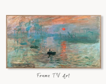 Samsung Frame TV Art 4K Monet Impression, Sunrise Famous Painting. Instant Download Vintage Art for Samsung Frame TV. Claude Monet TV Art