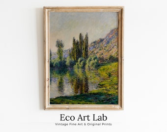 Seine à Vétheuil Claude Monet Painting Famous Monet Art. Instant Download Vintage Decor. Monet Landscape Printable Wall Art. Vintage Decor