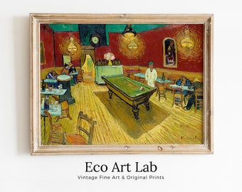 Vincent van Gogh Le café de nuit Printable Famous Art Prints. Instant Download van Gogh Print Vintage Wall Decor. Fine Art Digital Print