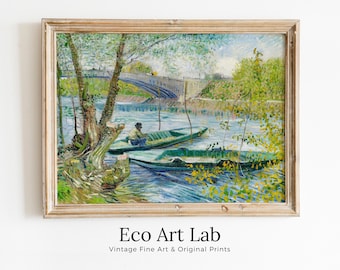 Vincent van Gogh The Seine River in Springtime Printable Famous Art Prints. Instant Download van Gogh Print Vintage Painting. Fine Art Print