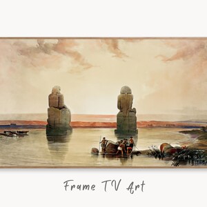 Samsung Frame TV Art 4K Egyptian Statues of Memnon at Thebes Egypt Wall Art. Instant Download Antique Vintage Egyptian Art for Frame TV