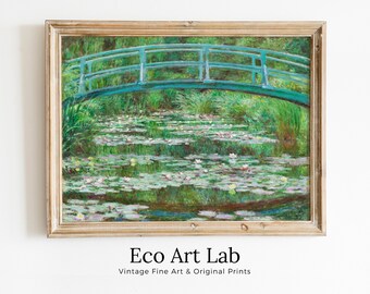 Japanese Footbridge Famous Claude Monet Painting. Instant Download Vintage Decor. Monet Botanical Print Printable Wall Art. Vintage Decor