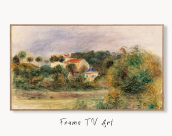 Samsung Frame TV Art | Vintage Farmhouse Wall Decor | Famous Renoir Painting | Country Field Art Print | Digital Prints | Oil Painting