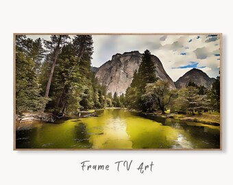 Yosemite National Park Frame TV Art, Digital Download Mountain Wall Art, Artwork for The Frame TV, Landscape Art for Samsung Frame