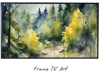 Watercolor Minimalist Art For Frame TV I Minimalist Mountain Landscape Decor I Nature Abstract Digital Download