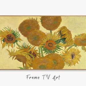 Samsung Frame TV Art 4K Famous Painting Sunflowers by Vincent van Gogh. Instant Download van Gogh Art for the Frame TV. Vintage Wall Art