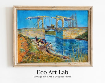 Bridge Landscape Painting by Vincent van Gogh Printable Famous Art Print. Instant Download van Gogh Print Vintage Fine Art Digital Download