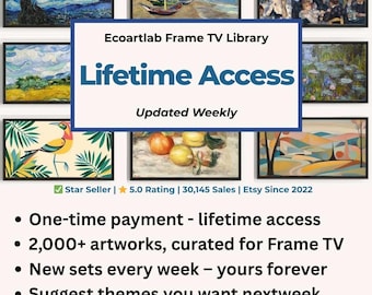 Samsung Frame TV Art – 2,000+ Curated Artworks I Lifetime Access I Original, Impressionist, Van Gogh, Monet I Weekly Updates I Mega Bundle