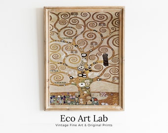 Gustav Klimt Tree of Life Famous Painting Printable Wall Art. Instant Download Gustav Klimt Print. Vintage Tree of Life Art Nouveau Print