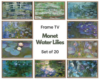 Monet Water Lilies Frame TV Art Set | Samsung Frame TV Download | Monet Wall Art | Famous Impressionist Vintage Lily Pond Paintings