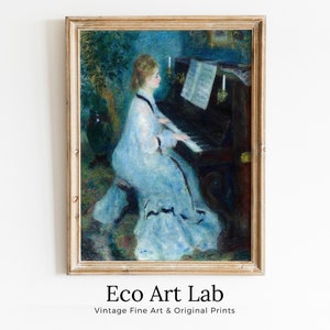 Woman Pianist | Vintage Auguste Renoir Painting | PRINTABLE | Antique Print | Musician Portrait Downloadable | Vintage Woman Playing Piano