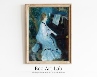 Woman Pianist | Vintage Auguste Renoir Painting | PRINTABLE | Antique Print | Musician Portrait Downloadable | Vintage Woman Playing Piano