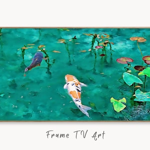 Samsung Frame TV Art 4k Koi Fish in Pond Digital Painting. Japanese Koi Zen Art TV Digital Download for Samsung Frame, Frame TV Art