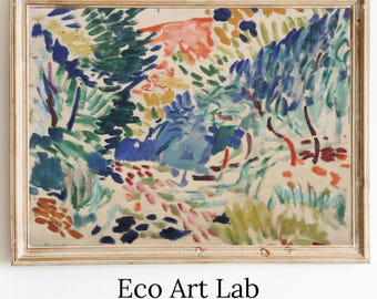 Landscape at Collioure, by Henri Matisse. Famous Fauvism Vintage Painting. High definition Printable Art. Instant Download