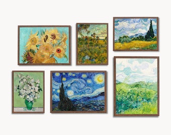 Vincent van Gogh Wall Print SET. Gallery Wall Set Van Gogh Prints Set of 6. Famous Paintings Collection Fine Art Prints. Van Gogh Art Set #2