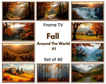 Samsung Frame TV Art Fall Artwork Collection | 40 Autumn Landscape Digital Downloads | Frame TV Art Set | Fall Autumn Wall Art Decor Set 1/3