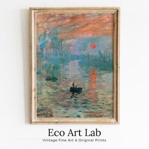 Impressione, alba Claude Monet Dipinto Famoso Monet Art. Download istantaneo Decorazioni vintage. Monet Paesaggio Stampabile Wall Art Arredamento Vintage