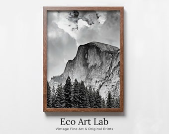 Yosemite Wall Art Poster. Instant Download Yosemite Vertical Poster National Park Art, Black and White Wall Decor Printable Wall Art