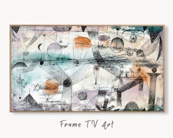 Samsung Frame TV Art 4K Paul Klee The Realm of Air Abstract Painting. Instant Download Vintage Famous Abstract Painting Klee Art for TV