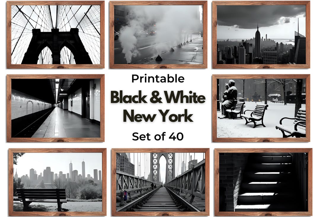 Black and White New York Digital Prints | Digital Wall Art | NYC ...