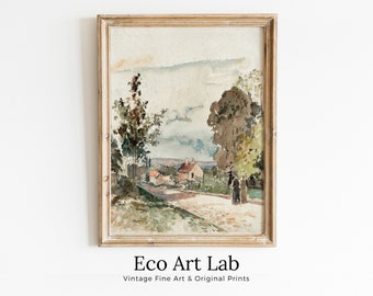 The Road from Versailles Countryside Vintage Wall Decor. Country Fine Art Print. Antique Landscape Painting. PRINTABLE Instant Download Art