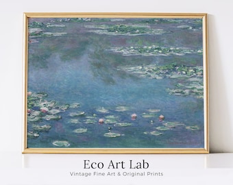 Claude Monet Water Lilies Painting | Famous Art | Vintage Decor | Botanical Printable Wall Art | Instant Download