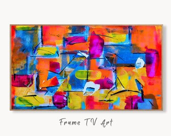 Samsung Frame TV Art 4K Bold Colorful Abstract Painting. Samsung Art TV, Digital Download for Samsung Frame, Abstract Decor Frame TV Art