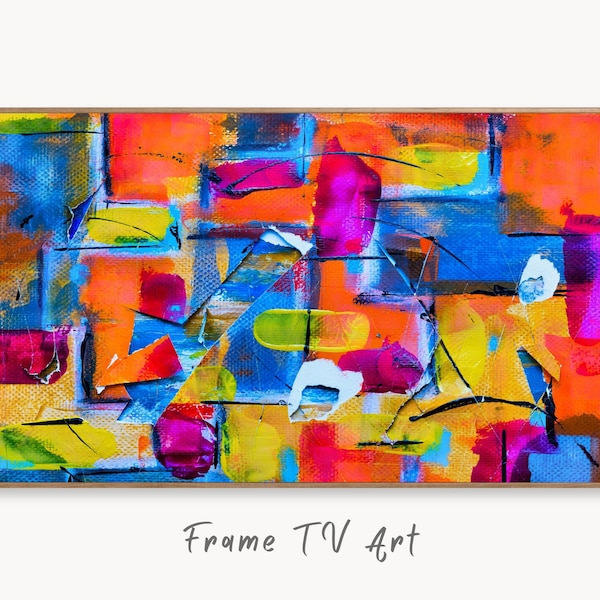 Samsung Frame TV Art 4K Bold Colorful Abstract Painting. Samsung Art TV, Digital Download for Samsung Frame, Abstract Decor Frame TV Art