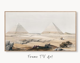 Samsung Frame TV Art 4K Pyramids of Giza Landscape Ancient Egyptian Wall Art. Instant Download Antique Vintage Egyptian Art for Frame TV.