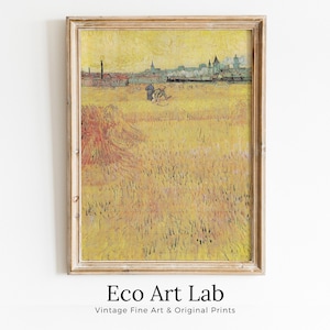 Vincent van Gogh Wheat field w/ View of Arles Printable Famous Art Print. Instant Download van Gogh Print Vintage Fine Art Digital Download