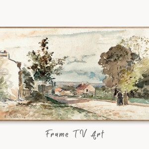 Samsung Frame TV Art 4K Impressionist Road in Versailles Vintage Painting. Instant Download Vintage Nature Art for Samsung Frame TV. TV Art