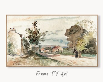 Samsung Frame TV Art 4K Impressionist Road in Versailles Vintage Painting. Instant Download Vintage Nature Art for Samsung Frame TV. TV Art