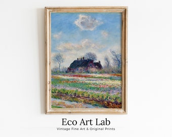 Tulip Fields Claude Monet Painting Famous Monet Art. Instant Download Vintage Decor. Vintage Landscape Tulip Printable Wall Art Spring Decor