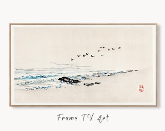 Samsung Frame TV Art 4K Minimalist Beach Vintage Japanese Wall Art. Instant Download Antique Japanese Art for the Frame TV. Vintage Wall Art
